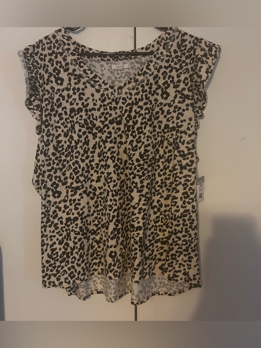 Maurices Beige and Black Leopard Print V-Neck Camisole